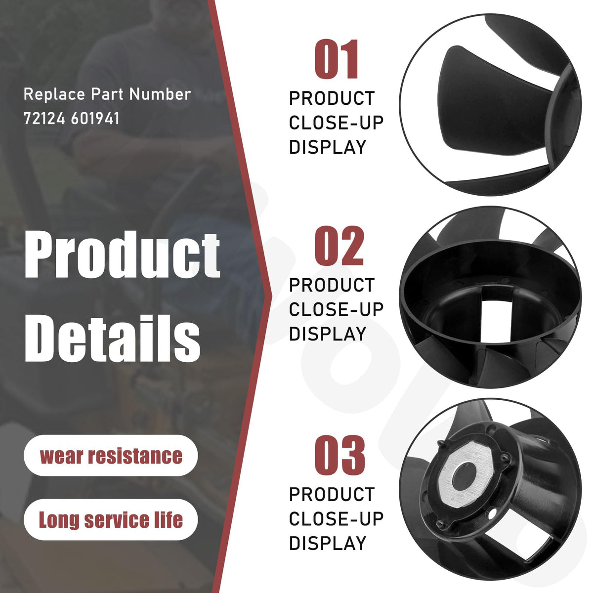 72124 Fan and Pulley Kit for Hydro-Gear Transmission 53821 53812 44133