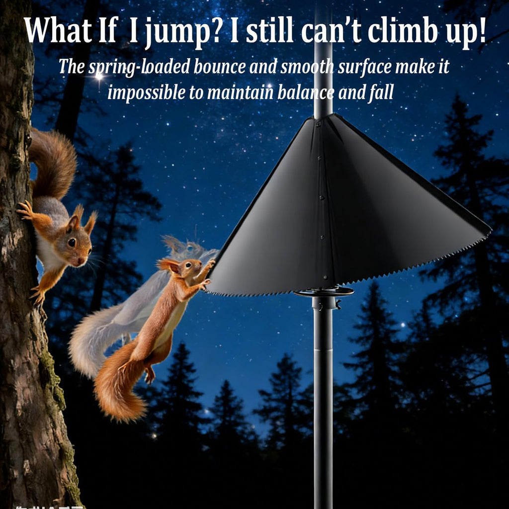 Squirrel Baffle for Bird Feeder Pole,Slinky-Loaded Wobble Defense,19 Inch