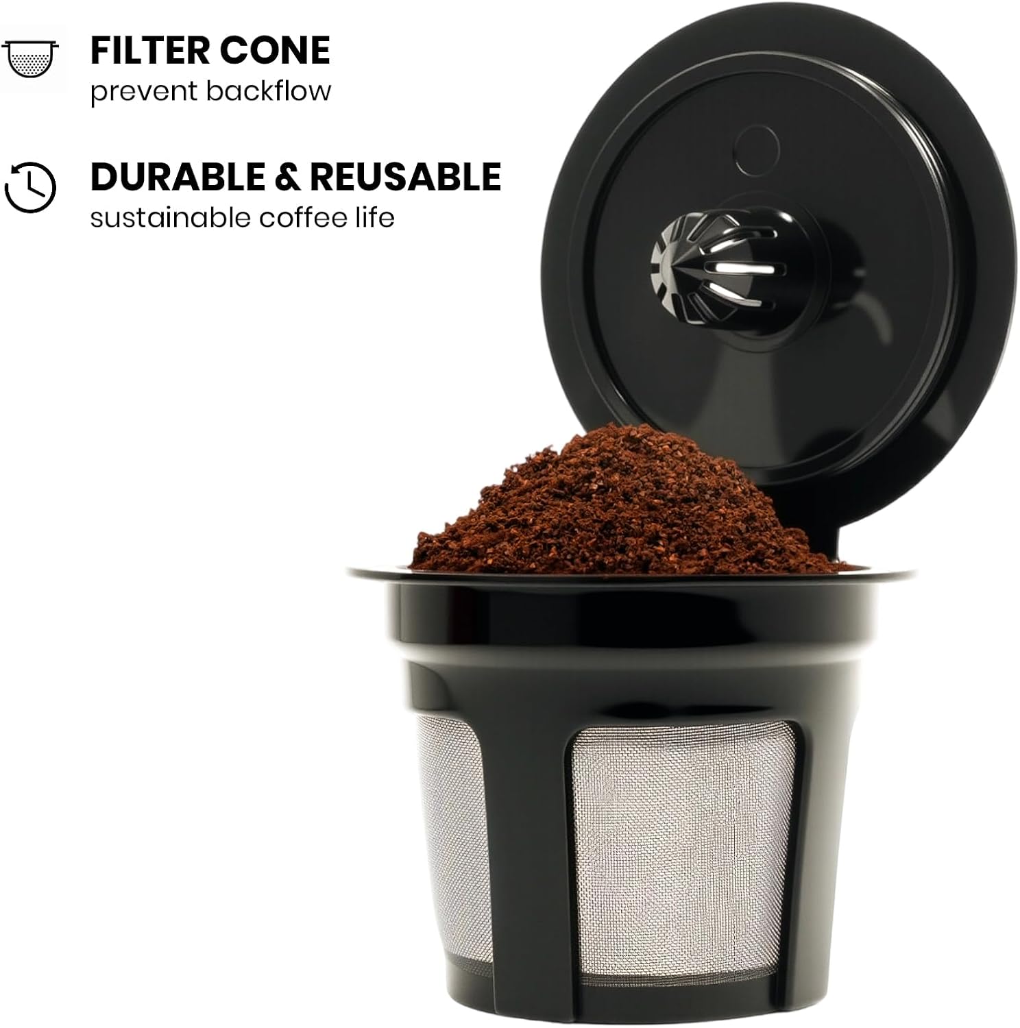 Reusable K Cups for Keurig, Refillable Pods, 4-Pack | BPA-Free, Compatible with Keurig 1.0&2.0, Eco-Friendly