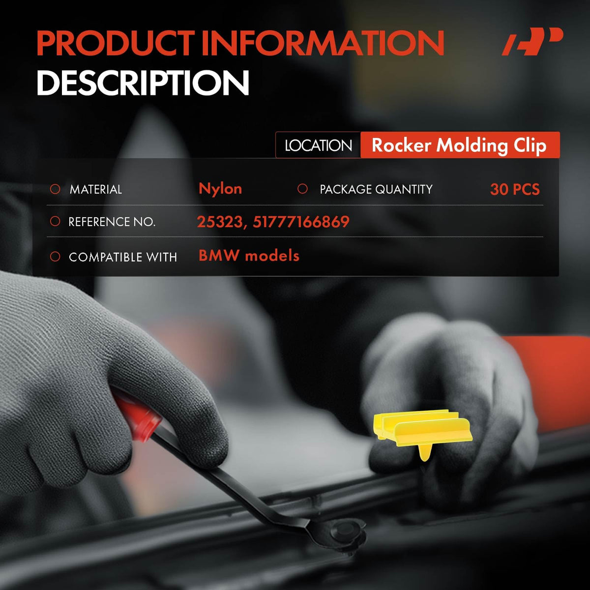 A-Premium 30PCS Rocker Molding Retainer Clips Compatible with BMW