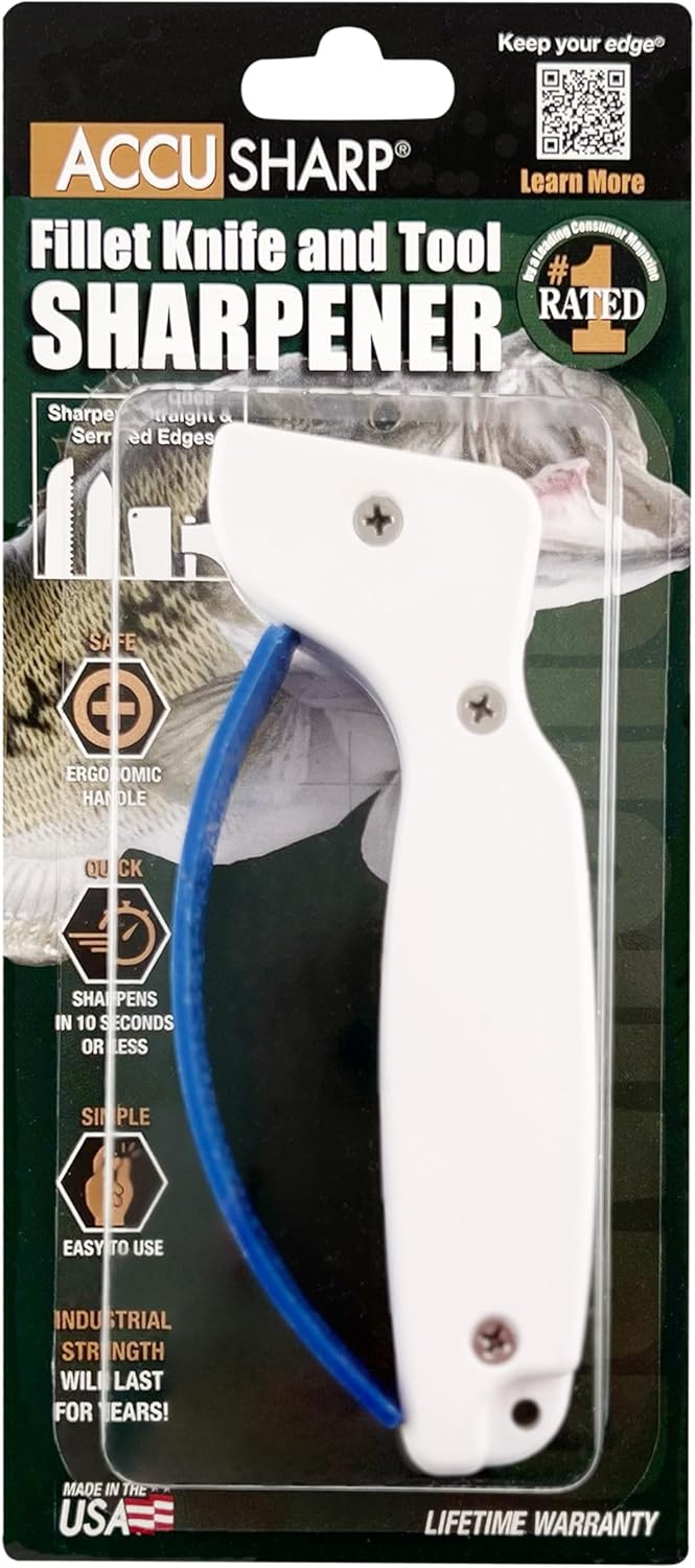 Knife & Tool Sharpener, Restores, Hones & Sharpens Straight & Serrated Knives, Hand-Held Tungsten Carbide Sharpening