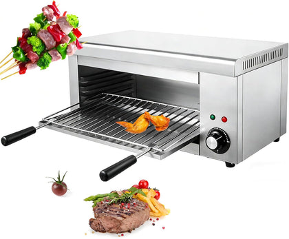 2000W Salamander Broiler Countertop Grill, Electric Cheese Melter with 122-572°F & 4 Height, Stainless Steel Toaster