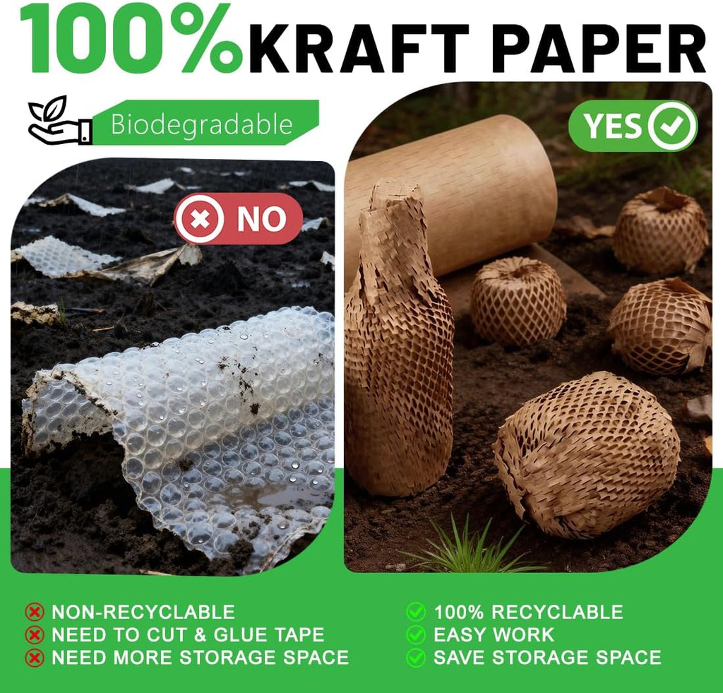 Honeycomb Packing Paper 12" W x 180' L Bubble Cushioning Wrap for Packing Moving Product Gift Wrapping Paper
