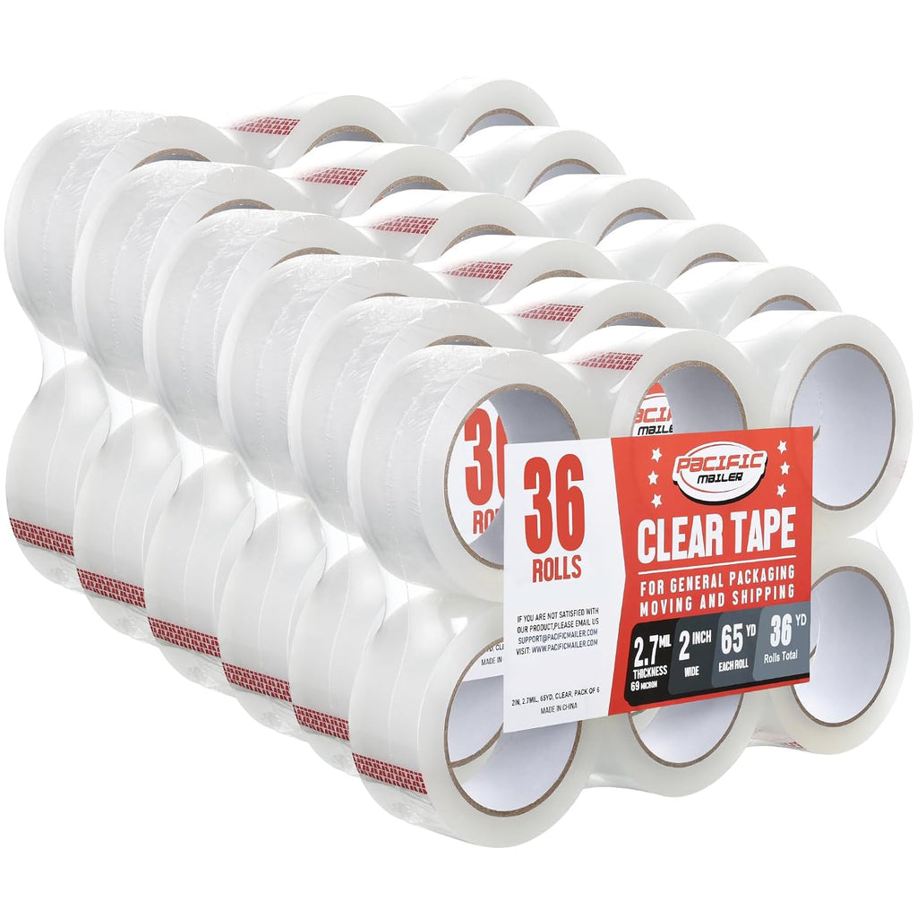 Heavy Duty Clear Packing Tape 1.88" 65 Yards 2.7mil 36 Rolls