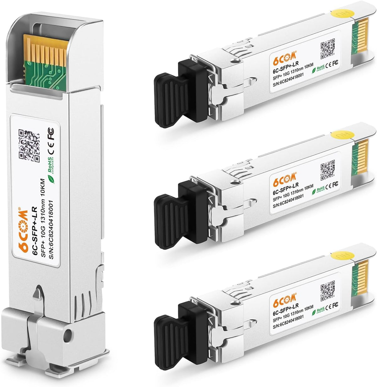 4Pack 10GBase-LR SFP+ Transceiver, 10G Duplex LC Sfp Single Mode Module