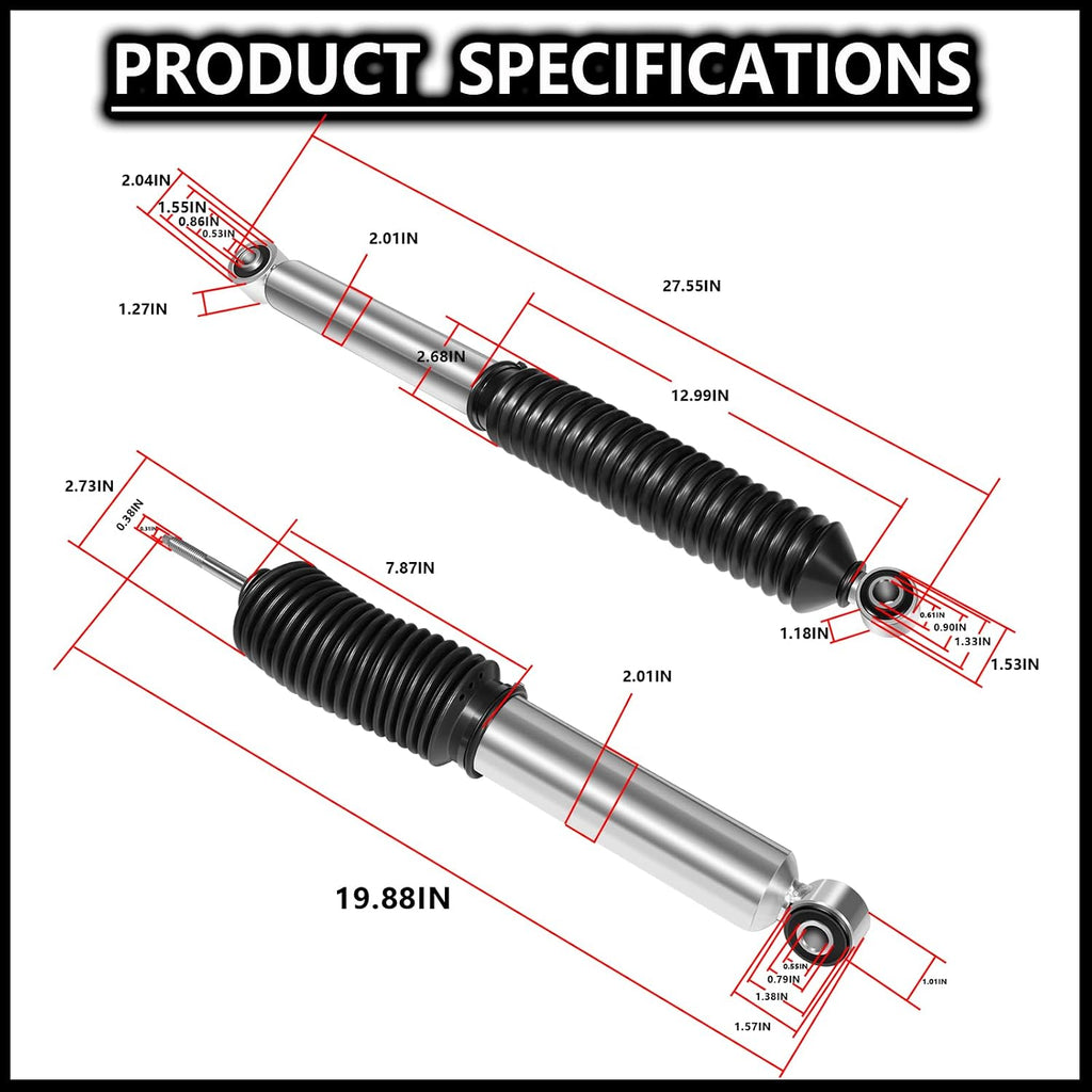 Front Rear Shock Absorber Set for 1999-2010 Chevy Silverado GMC Sierra HD
