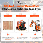 13.5HP Mini Excavator, 36.6" Compact Digger with B&S XR2100 Engine, Narrow Access Mini Excavator for Trenching