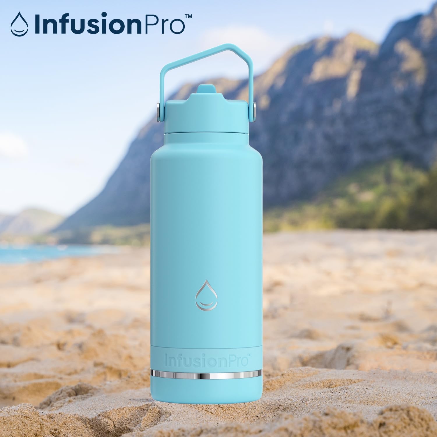 Fruit Infuser Water Bottle with Straw Lid (32 oz) Stainless Steel Vacuum Insulated : 50 Recipe Fruit Infusion eBook :