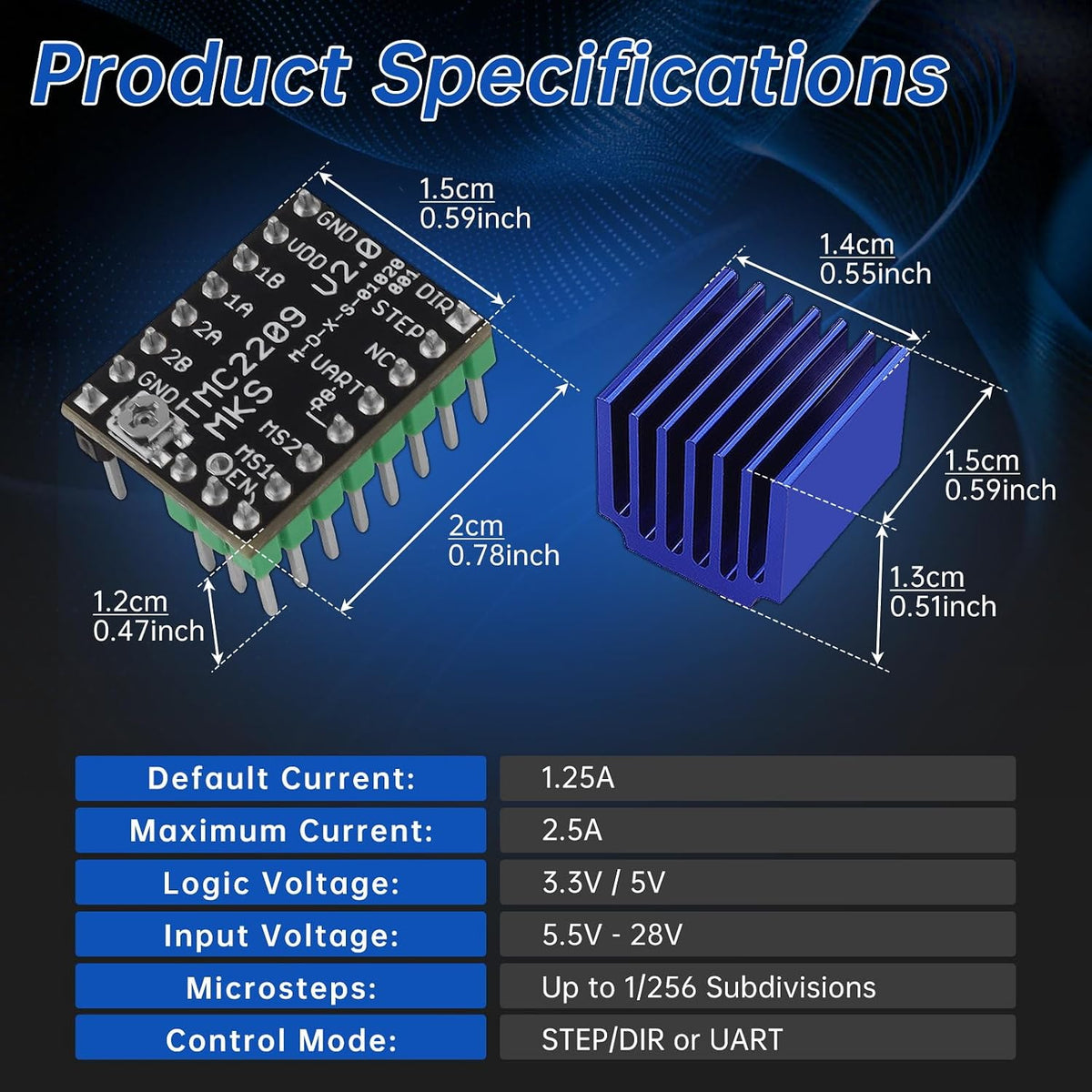 TMC2209 V2.0 Stepper Motor Driver,Support UART Mode