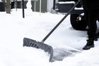 27" Combination Snow Shovel/Pusher with Steel-Core Handle, Graphite/Black