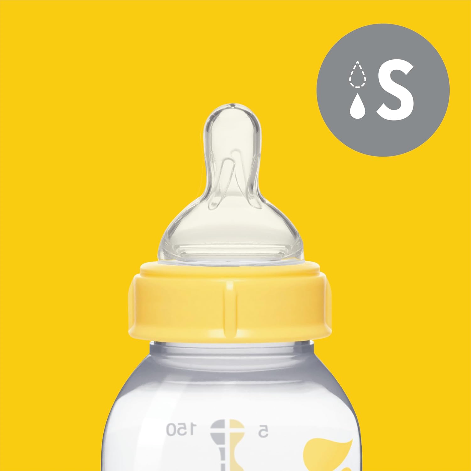 Slow Flow Feeding & Storage Bottles, 3 Pack of 5 Ounce Bottle with Nipple, Lids, Wide Base Collars, and Travel Caps