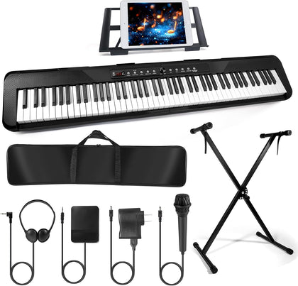 88 Key Piano Keyboard, Electric Digital Piano with Semi Weighted Keys, Keyboard Piano with Sustain Pedal, Power