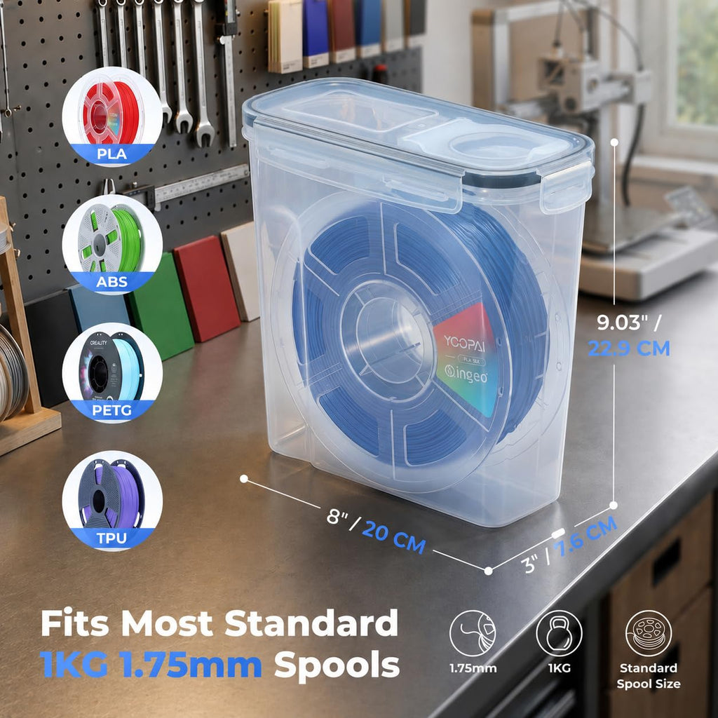 Filament Storage Box - 4 Pack Filaments Container for 3D Printing Filaments Sealing and Protection - Portable