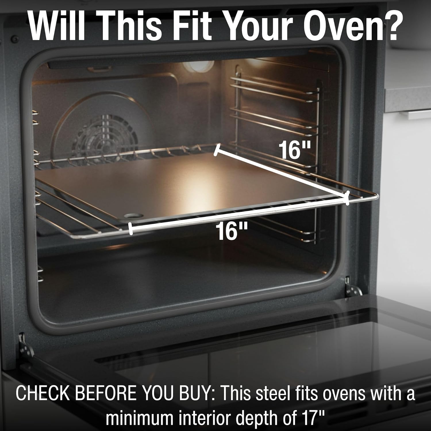16" x 16" Pizza Steel - 1/4" Steel, 17.6 lbs