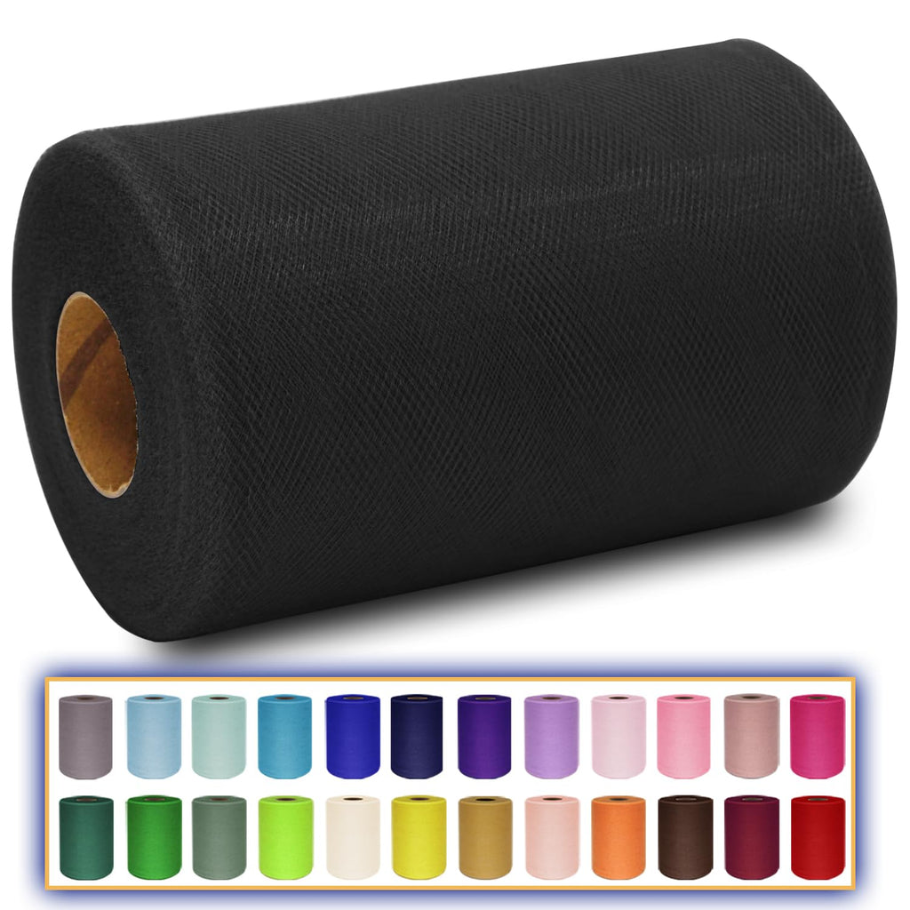 Black Tulle Fabric Roll 6 Inch x 100 Yards