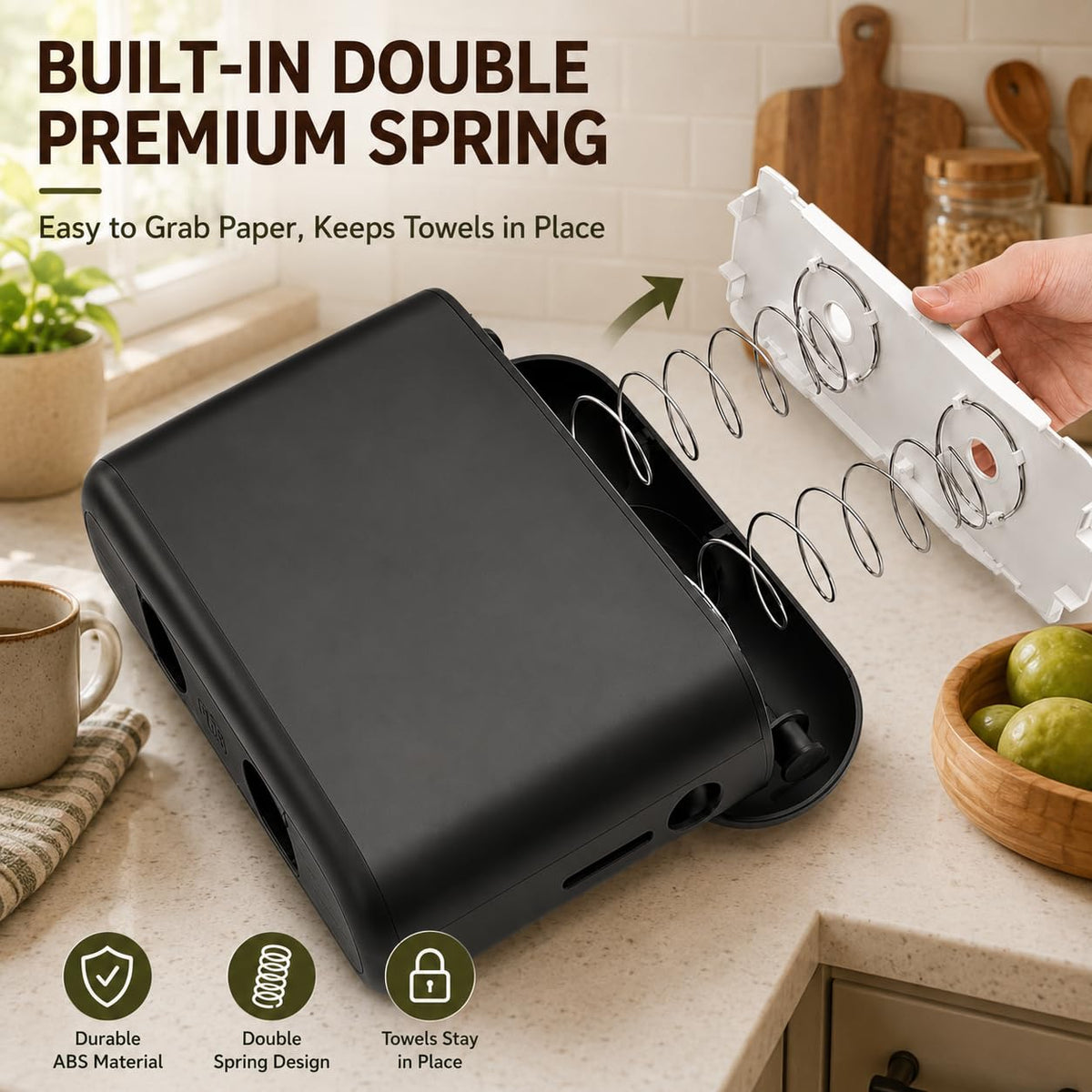 Countertop Multifold Paper Towel Dispenser, Black