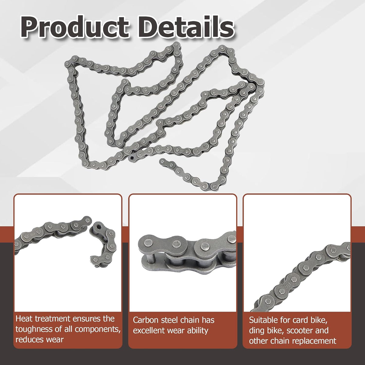 80H 10 Feet Roller Chain 120 Links with 1 Connecting Links