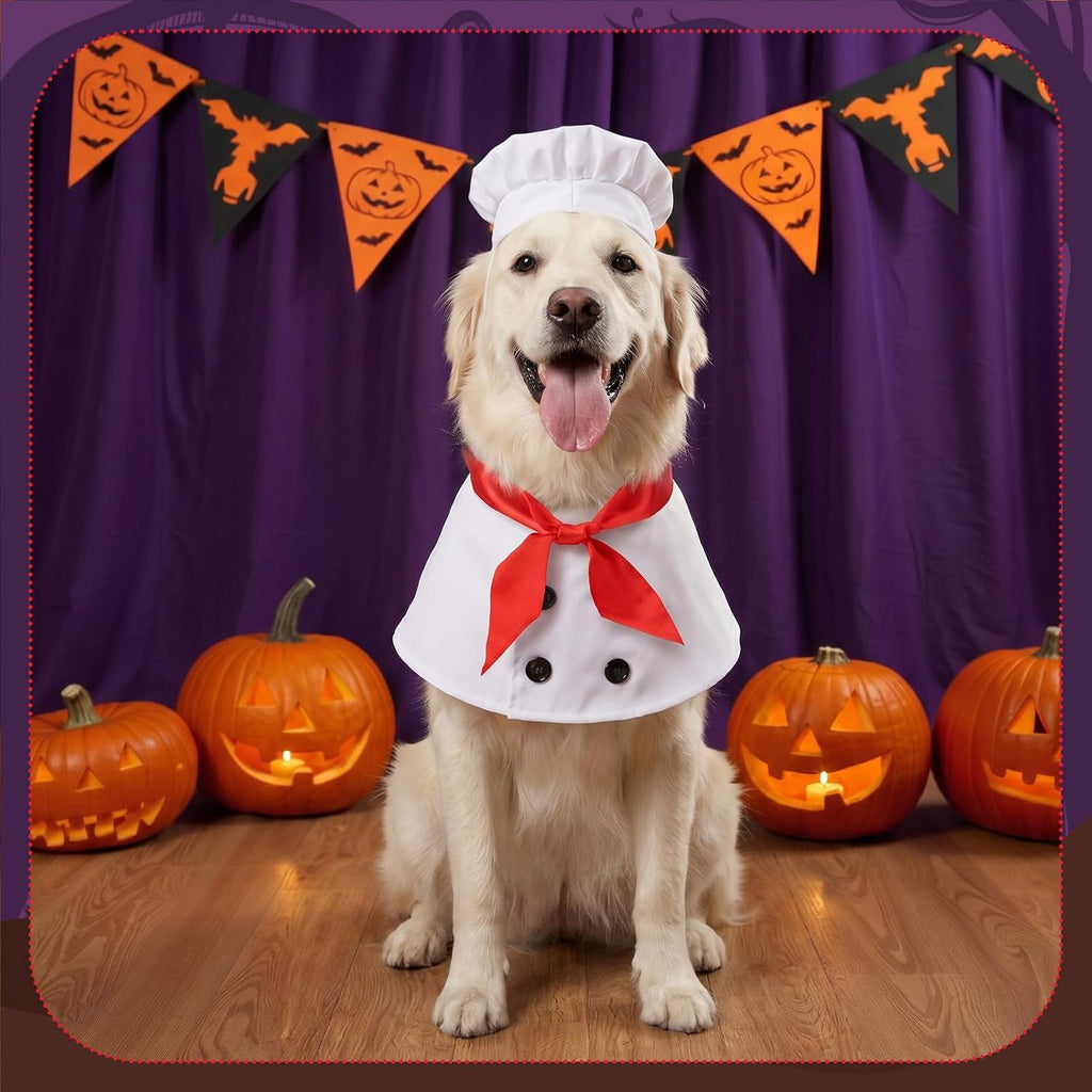 Halloween Dog Costumes, Dog Chef Costume, Pet Chef Outfit, L