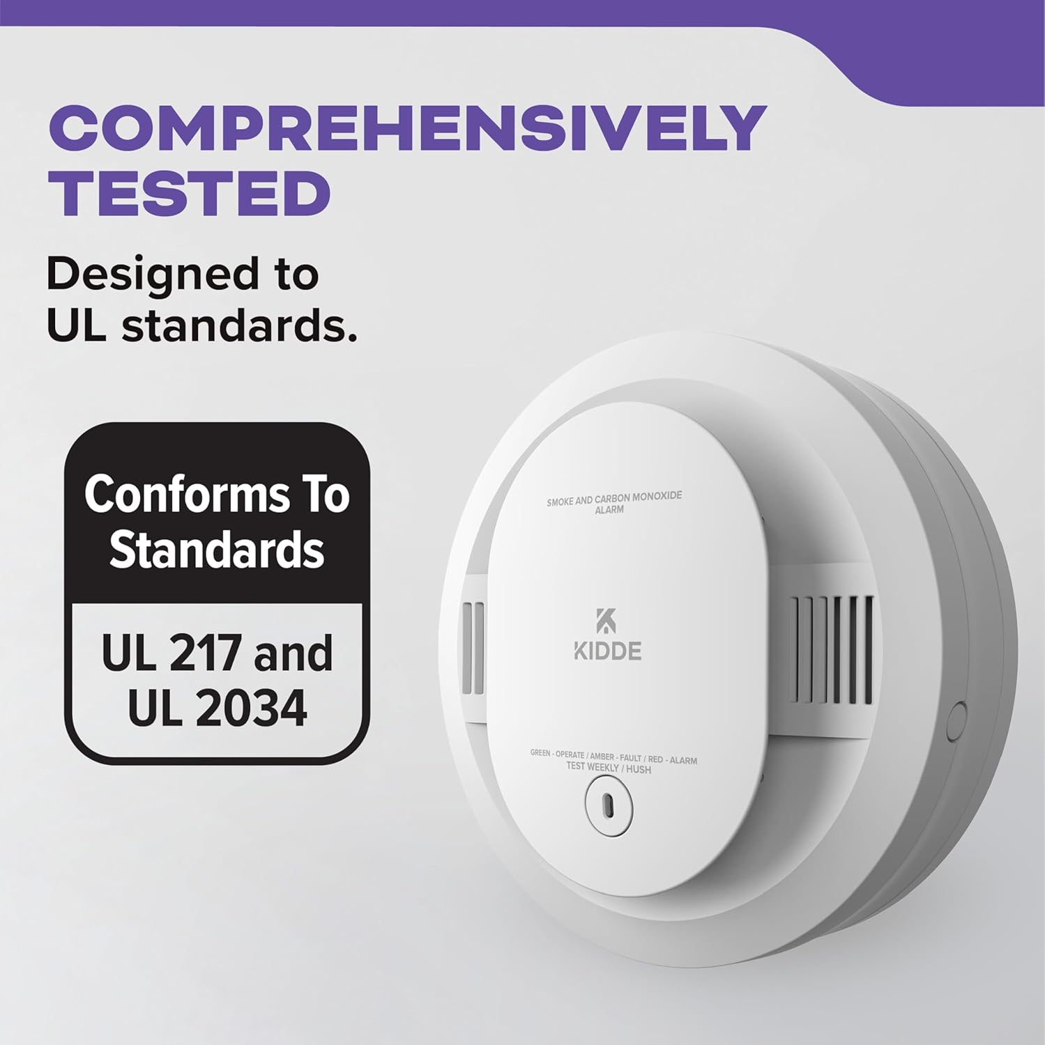 Smoke and Carbon Monoxide Detector, AA Battery Powered with LED Status Lights, 85 dB Alarm, 5 inches, 30CUDR, 3 Pack