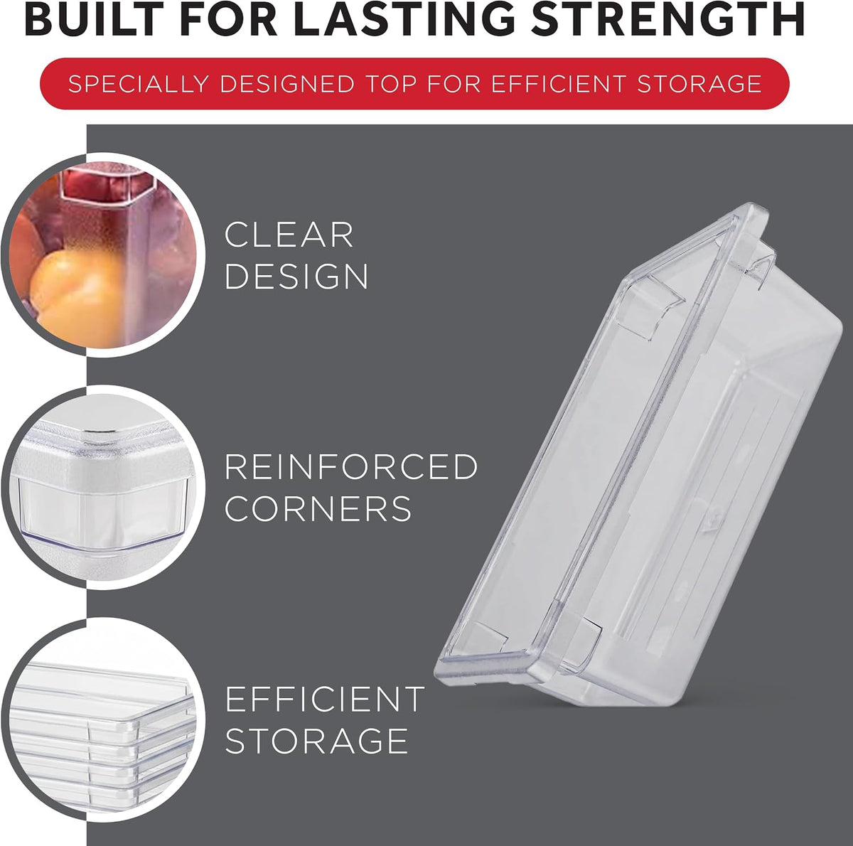 Polycarbonate Food Storage Box, 12 by 18 by 6-Inch