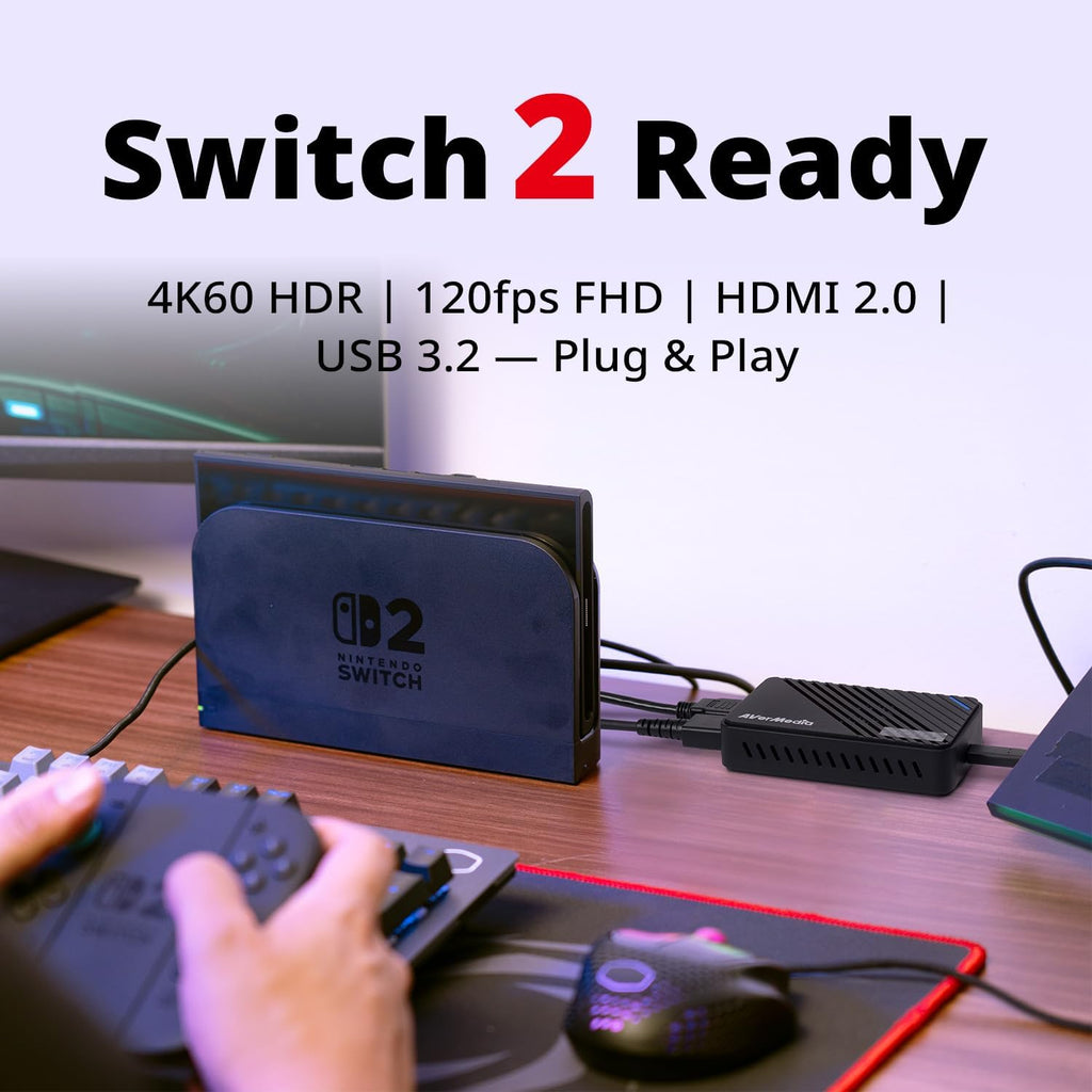 4K HDMI Capture Card, USB Game Capture Card for Streaming and Recording with True Low Latency on PS5/Pro, Xbox