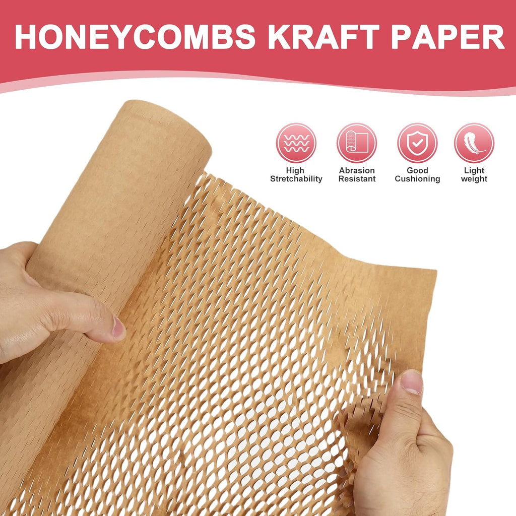 Honeycombs Packing Paper 12" x 66' Honeycombs Cushioning Wrap Roll