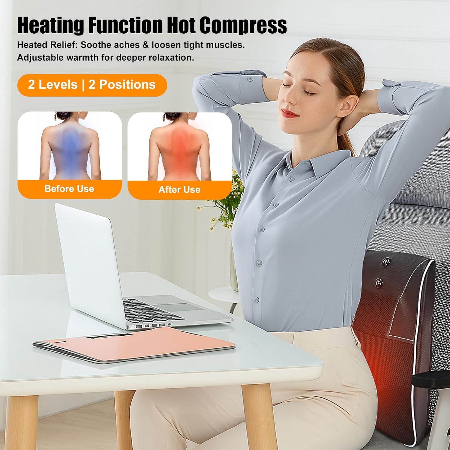 Shiatsu Neck and Back Massager with Heat,Neck Massager for Pain Relief deep Tissue,3D Kneading Massage Pillow for