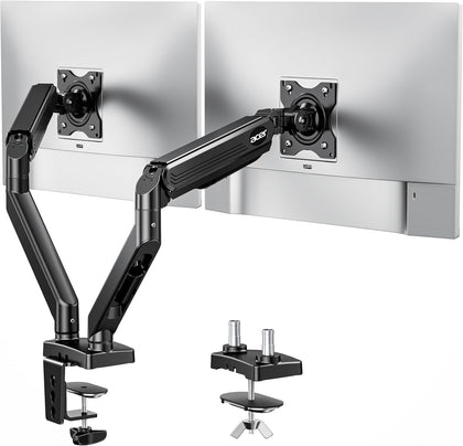 Dual Monitor Arm, Gas Spring VESA Mount Stand for 17-32" Screens | Computer Desk Arm Fully Adjustable VESA