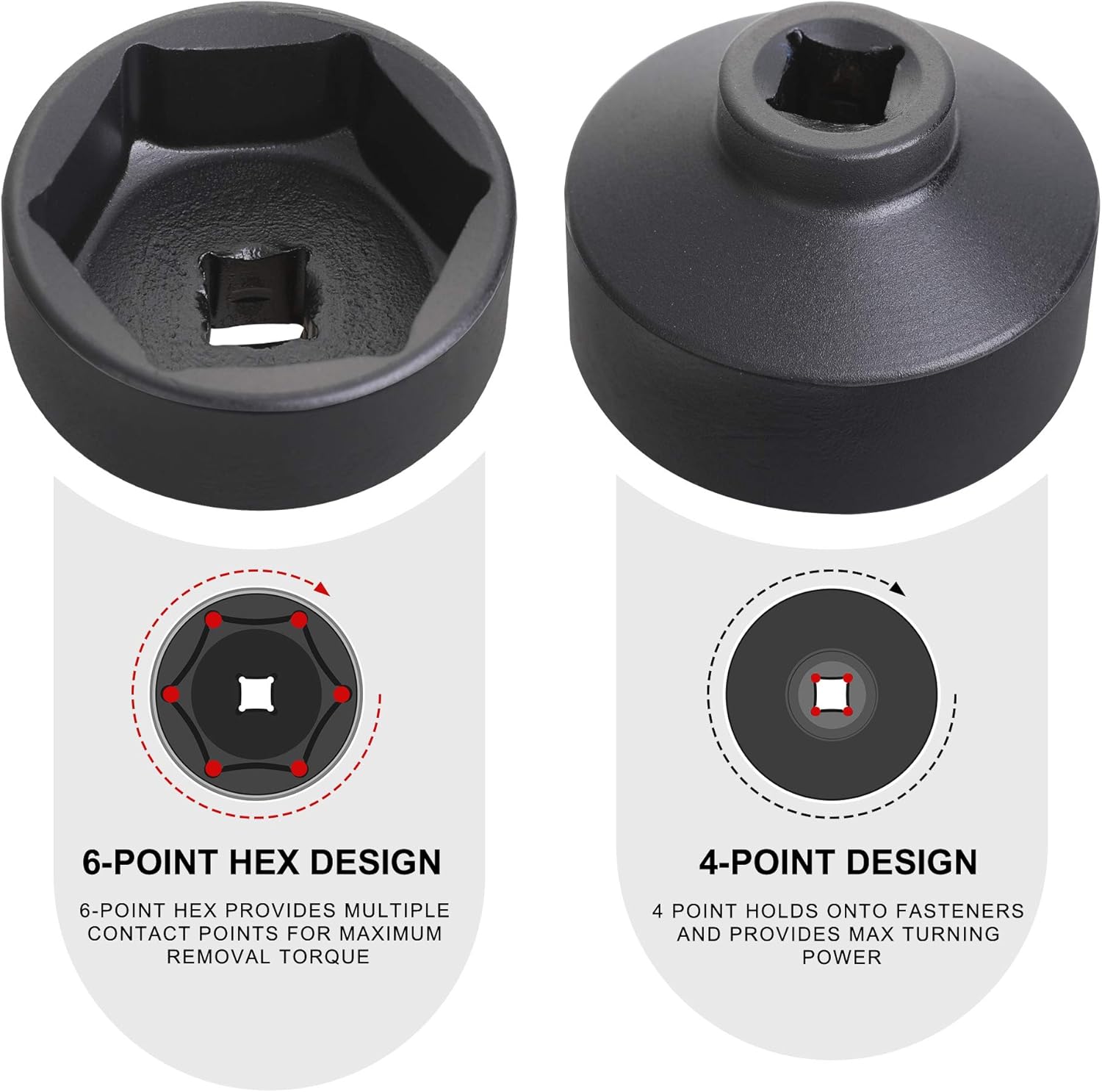 Fuel Filter Cap Removal Tool and Installer 7 Pieces Low Profile Oil Canister Socket Set 24mm 27mm, 29mm, 30mm, 32mm