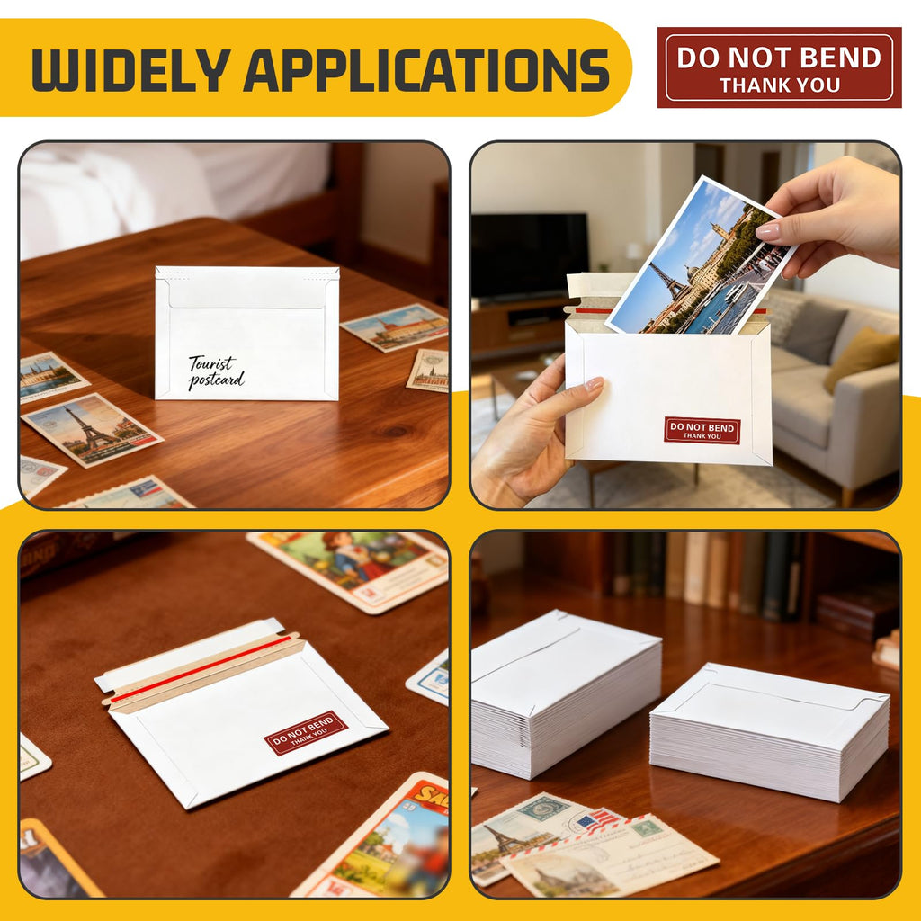 120 Pack 6.5x4.5 Inch Rigid Mailers,Self Seal Rigid Envelopes,White