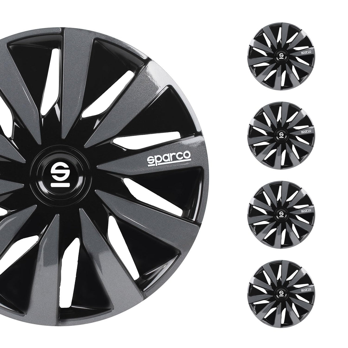 SPC1591BKGR Wheel Covers Lazio 15-inch Black/Grey