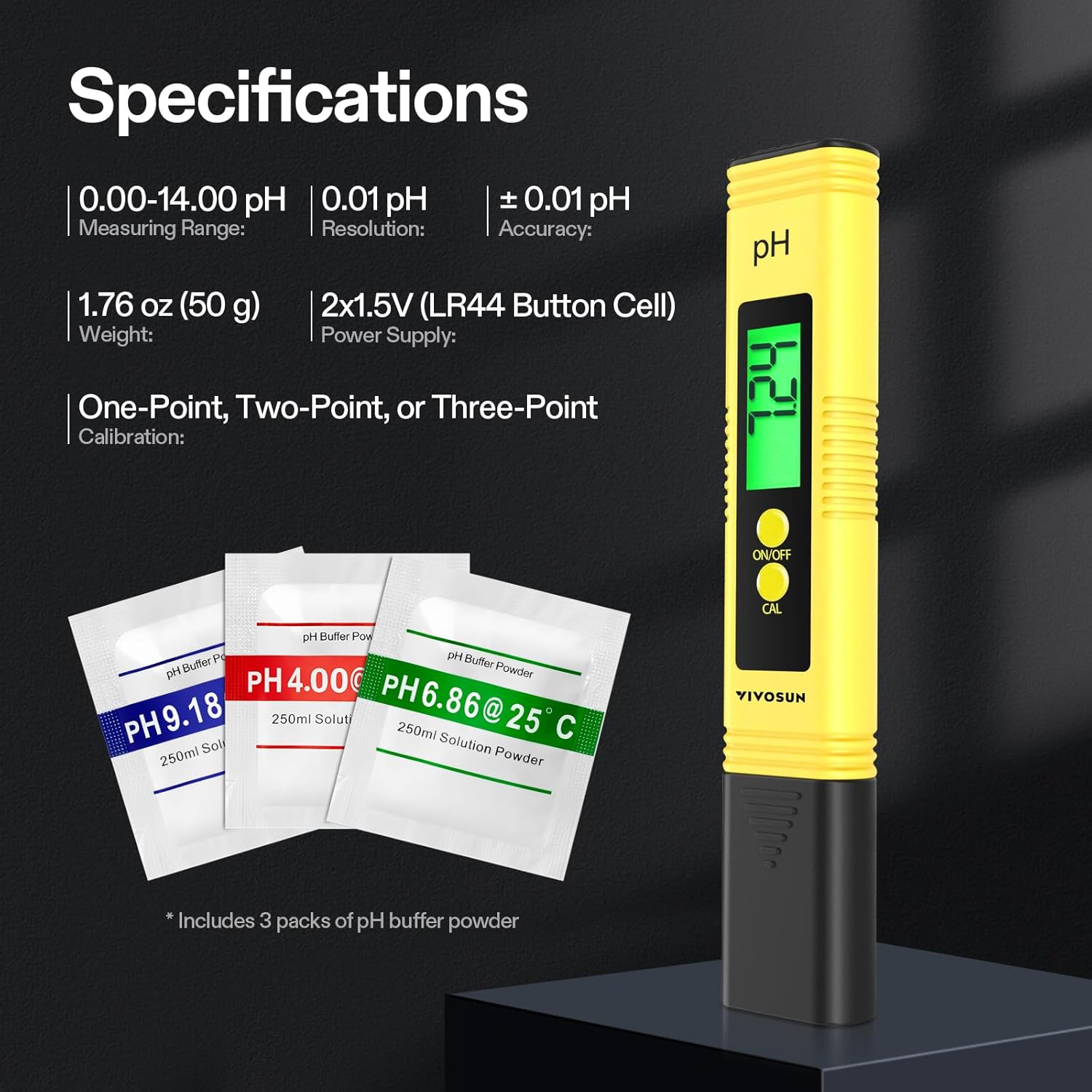 VIVOSUN Digital pH Meter and pH Up & pH Down Kit, 1 Quart Each, pH Control Kit for Balanced pH Level and Optimal