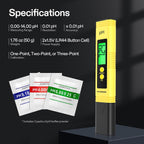 VIVOSUN Digital pH Meter 0.01 Accuracy Pen Tester for Water Hydroponics
