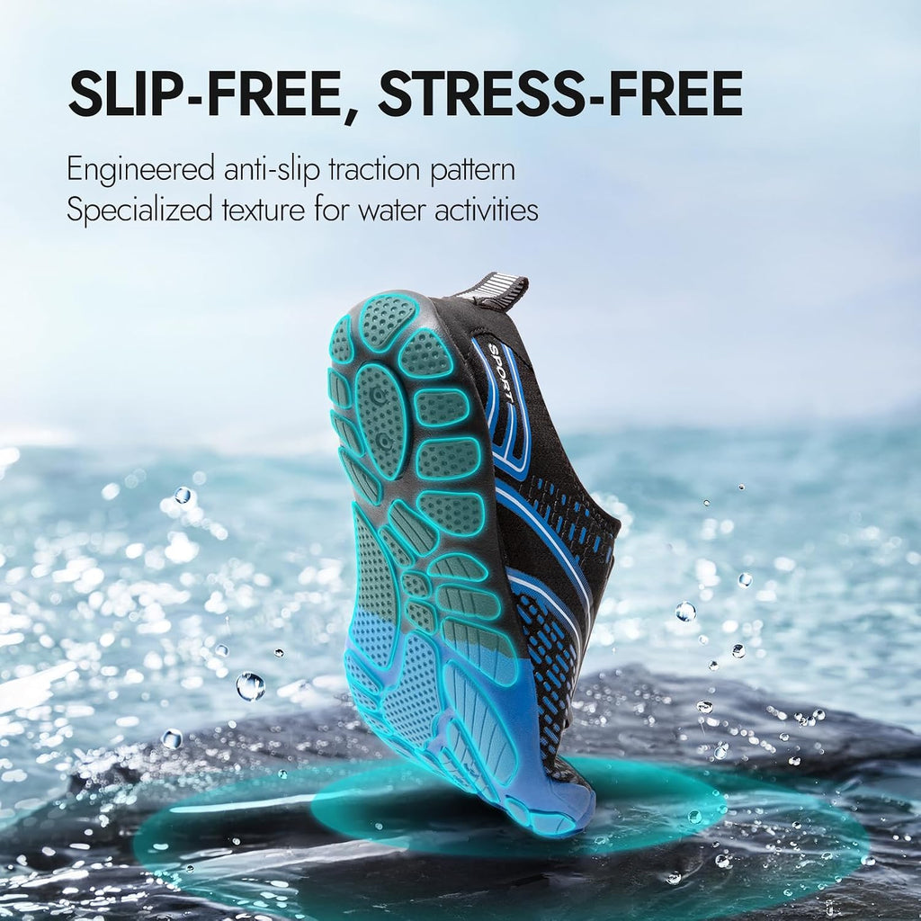 Hiking Barefoot Water Shoes for Women Men Beach Swim Pool Quick Dry | Aqua River Athletic Wide Toe Outdoor Sport