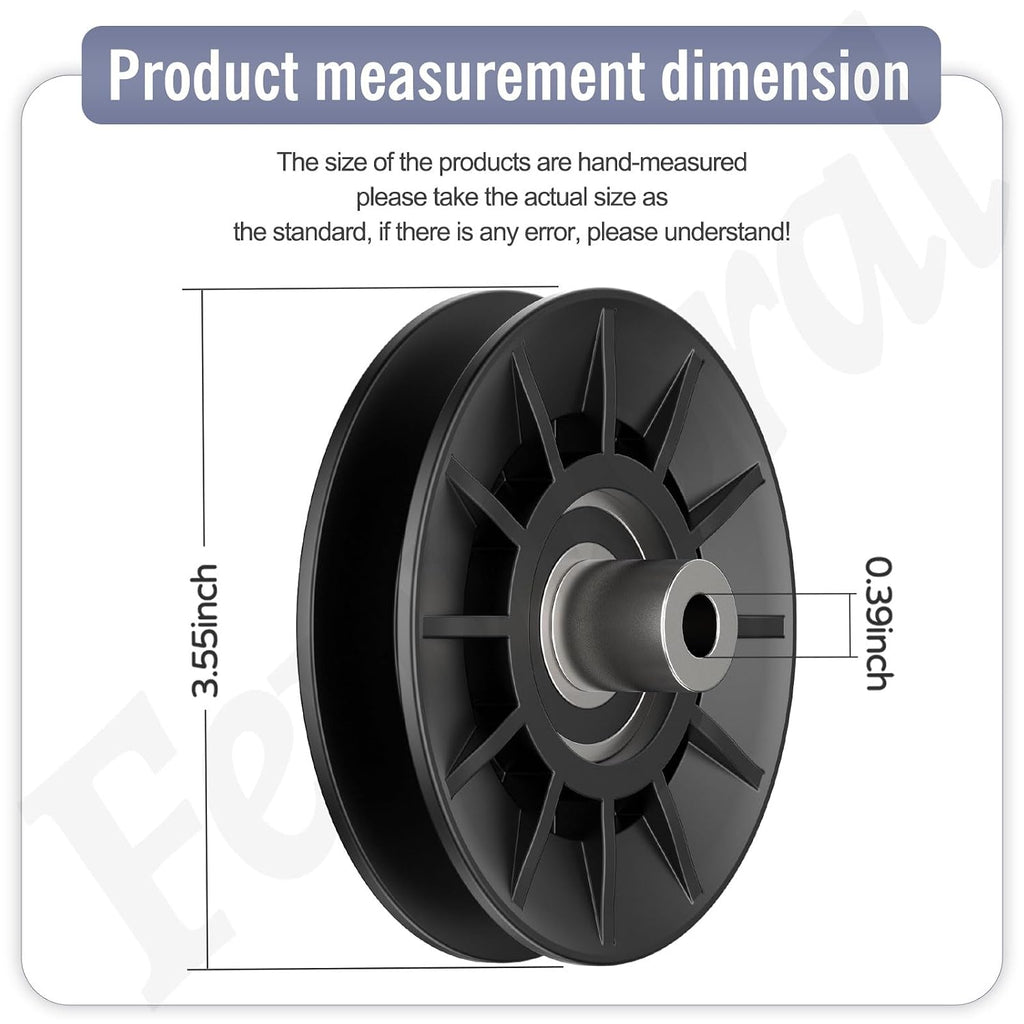2Pack 532194326 194326 V-Groove Idler Pulley Compatible with Craftsman Husqvarna AYP YT3000 YET4000 4500 GT6000 YTH21K46 Lawn Mower, Including 2 Screws