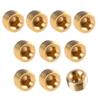 1/8" NPT Male Plug Fitting Set, 10 PCS Brass Plug Hex Counter Sunk Plug for Closing the End of, Internal Hex Socket Thread Socket Plug Kit