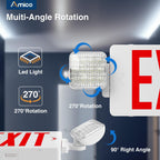 Amico 4 Pack Commercial Red Double-Sided Exit Sign with Large LED Light