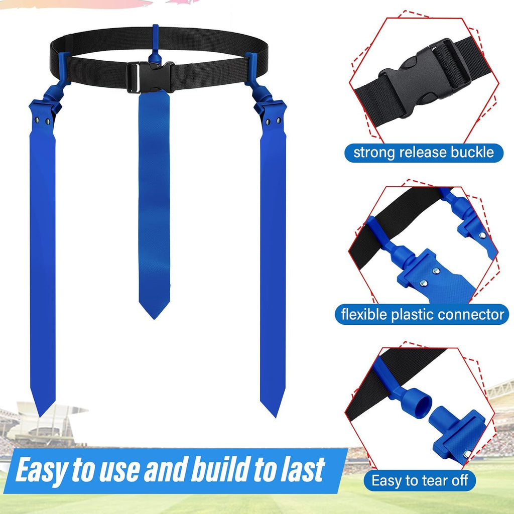 10/16 Player Flag Football Belt Set | Adjustable Belts for Youth Adults; Includes Cones and Bag for Kids Team