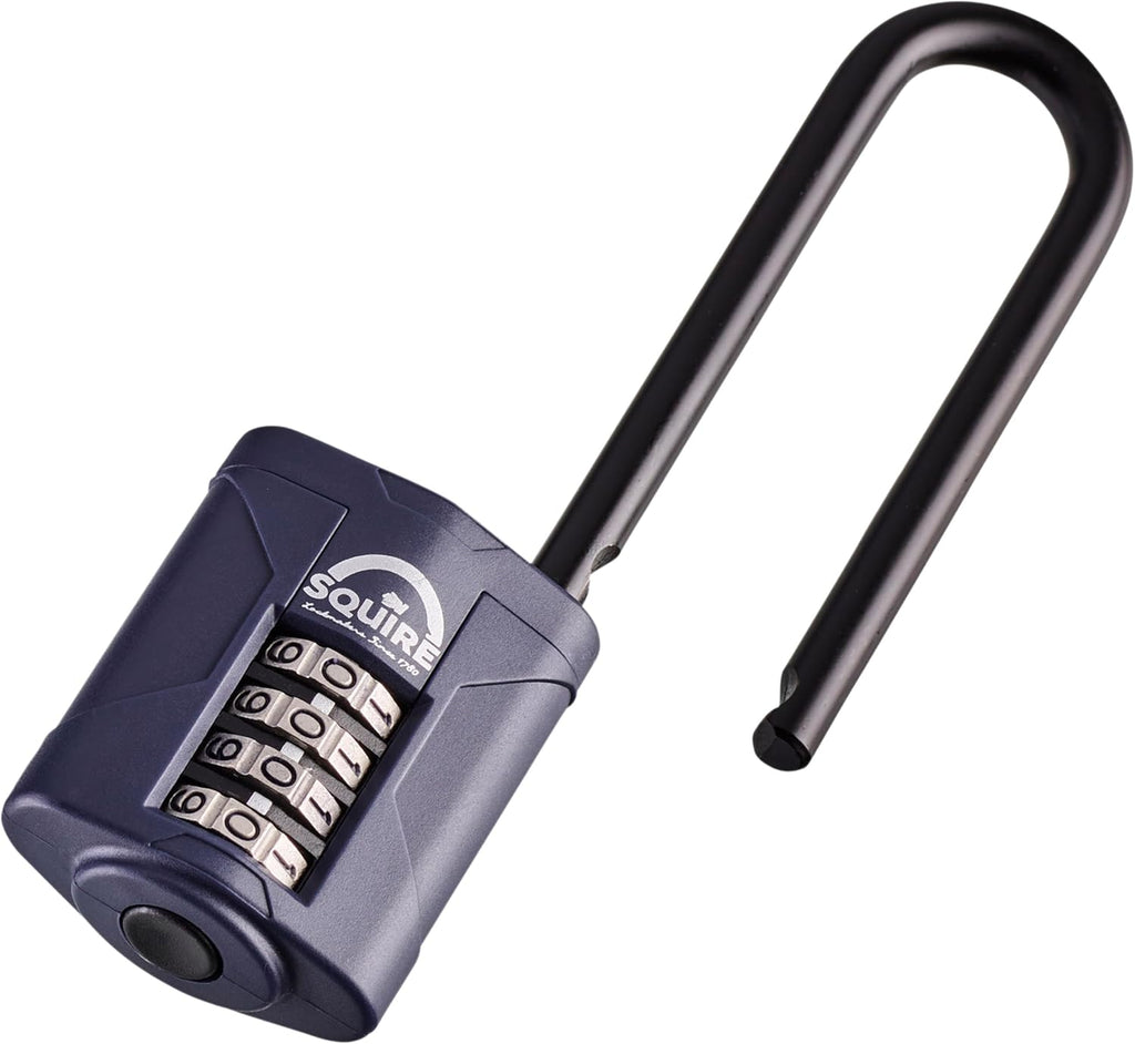 Heavy Duty Padlock (CP40/2.5) - Toughest Extra Long Shackle - 4 Wheel Combination Padlock - Alloy Steel for Corrosion