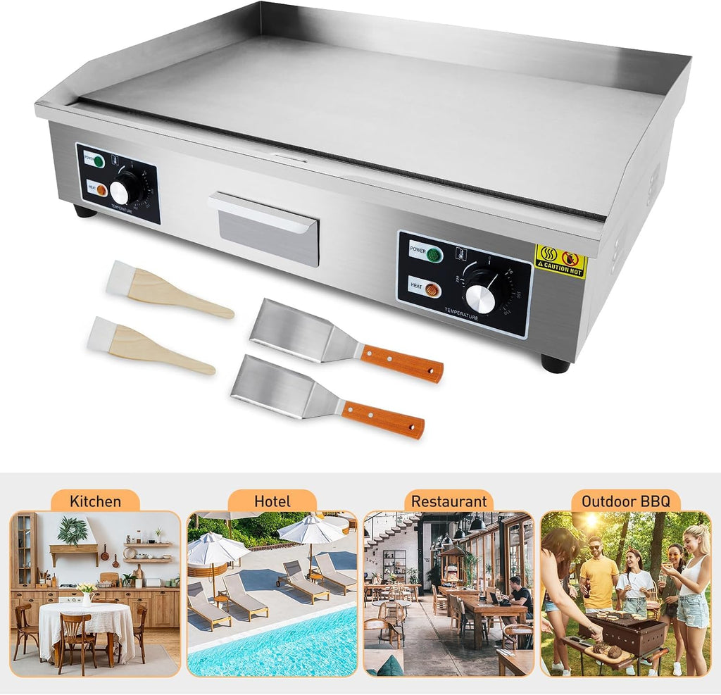 29 In Commercial Electric Griddle, Flat Top Grill Countertop Griddle