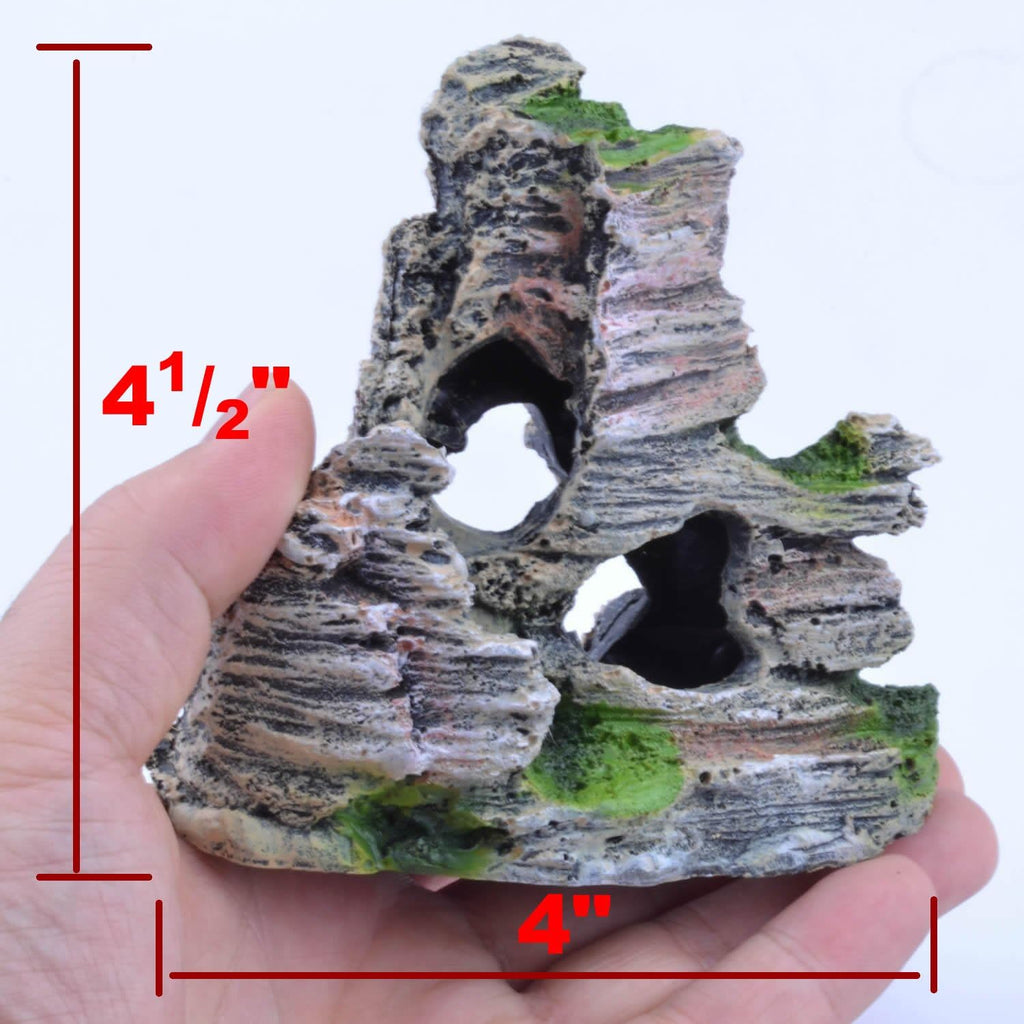 Mountain View Decor Rockery Landscape Rock Hiding Cave Tree Aquarium Ornament Fish Tank Decoration
