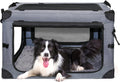 Collapsible Dog Crates for Large Dogs Portable Soft Sided Travel Dog Carrier for Indoor & Outdoor, 4-Door Foldable