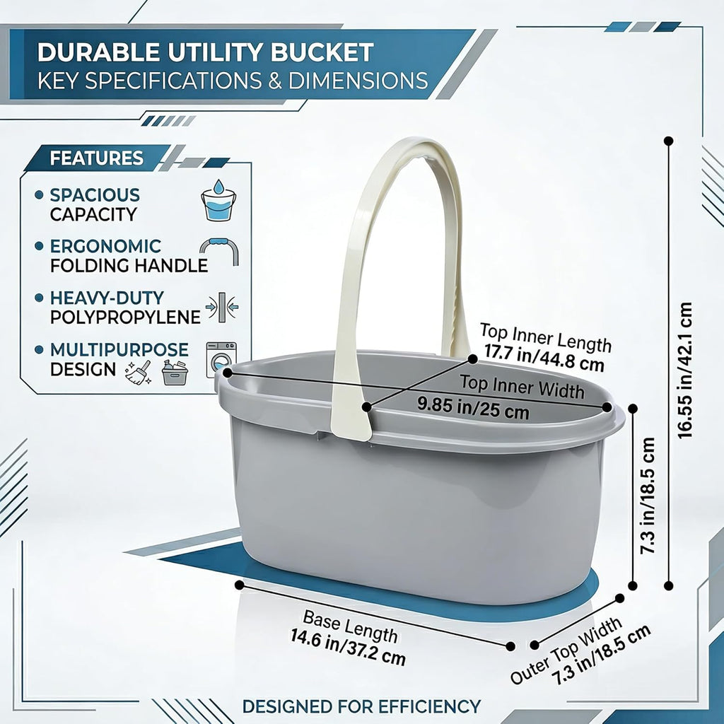 4.5 Gallon Cleaning Bucket, Good Grips Household Mop Bucket for Cleaning Supplies, Cleaning Caddy Organizer Basket