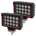 Lampzone 150W 6 Inch LED Work Lights for Truck, 12V Flood Light (Red Frame)