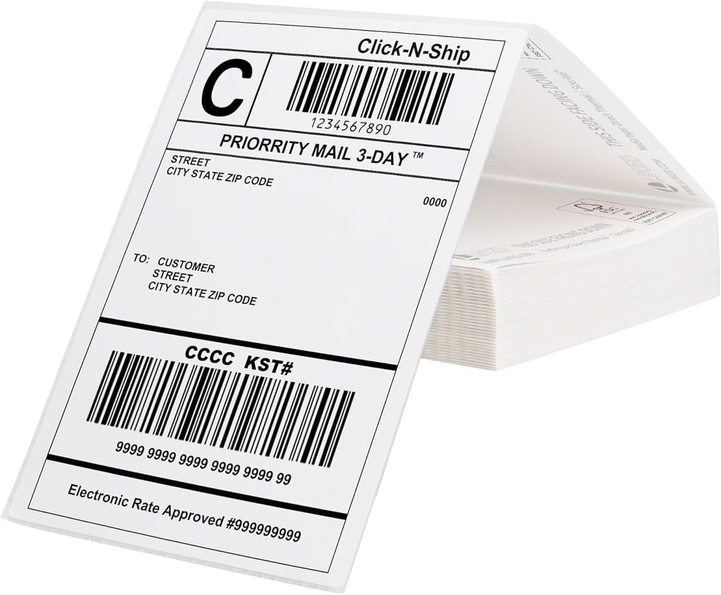 200 4x6 Fanfold Thermal Labels, Direct Thermal Shipping Labels | BPA Free, Clear Printing, Perforated, Strong