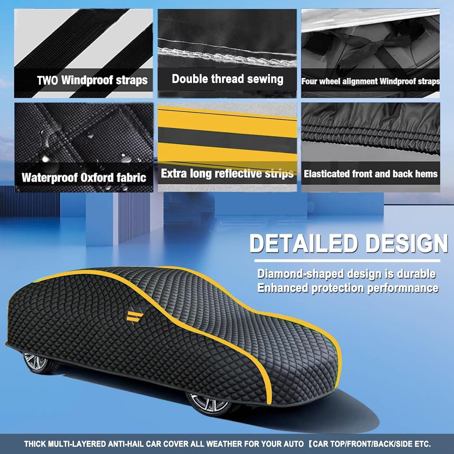 Hail Protector Car Cover Compatible with Mercedes Classe C C220 Outdoor Waterproof Anti-Hail Car Tarpaulin with