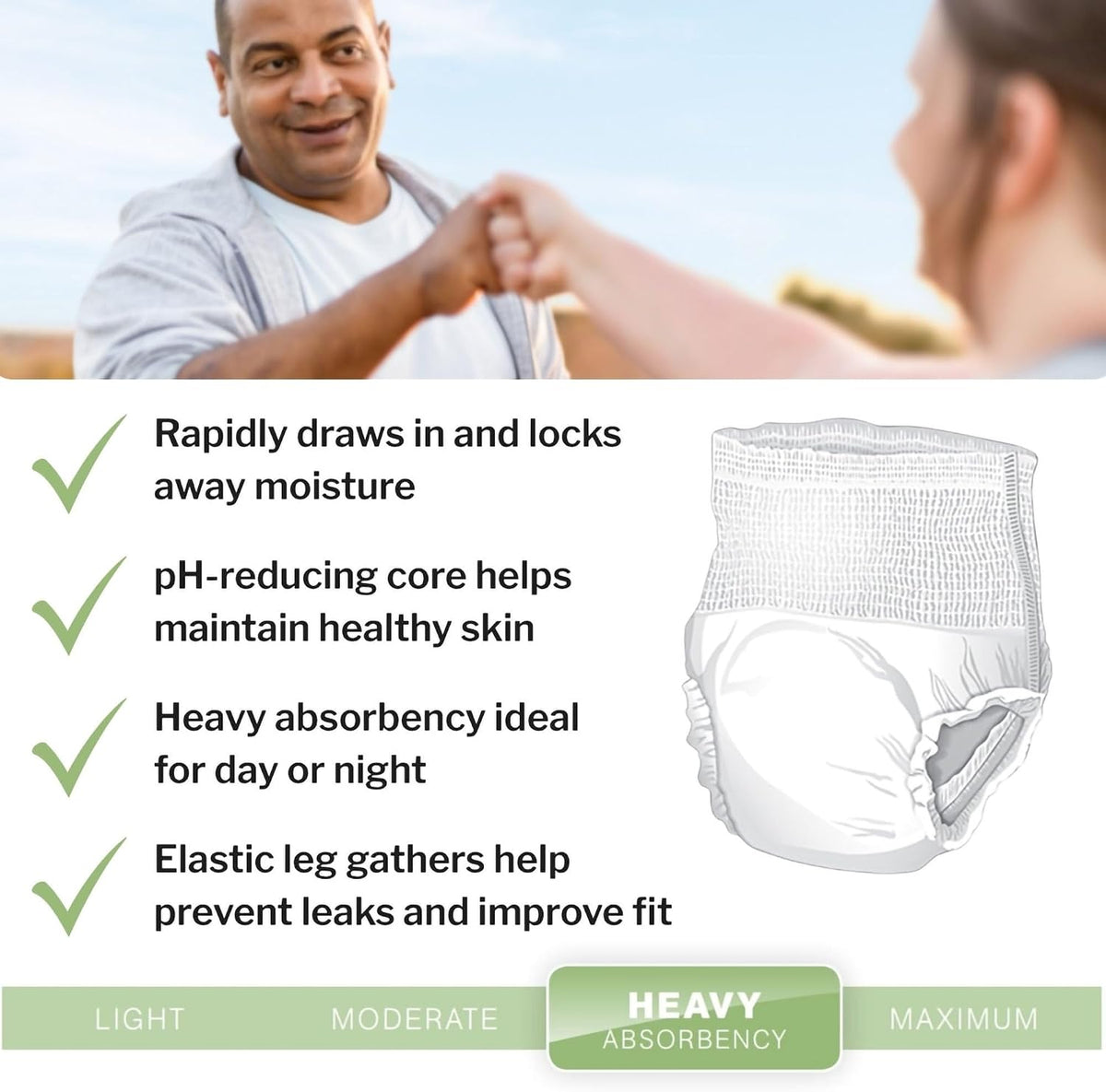 Ultra Adult Incontinence Underwear, Heavy Absorbency, 58 in, 18 ct