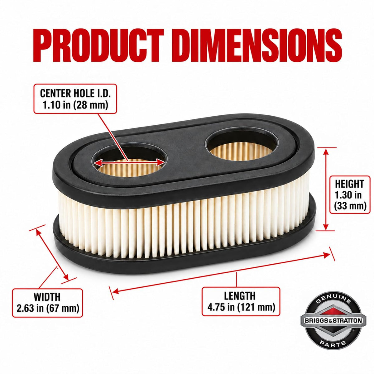 Briggs & Stratton Genuine Air Filter 593260 for Most Walk Mower Engines