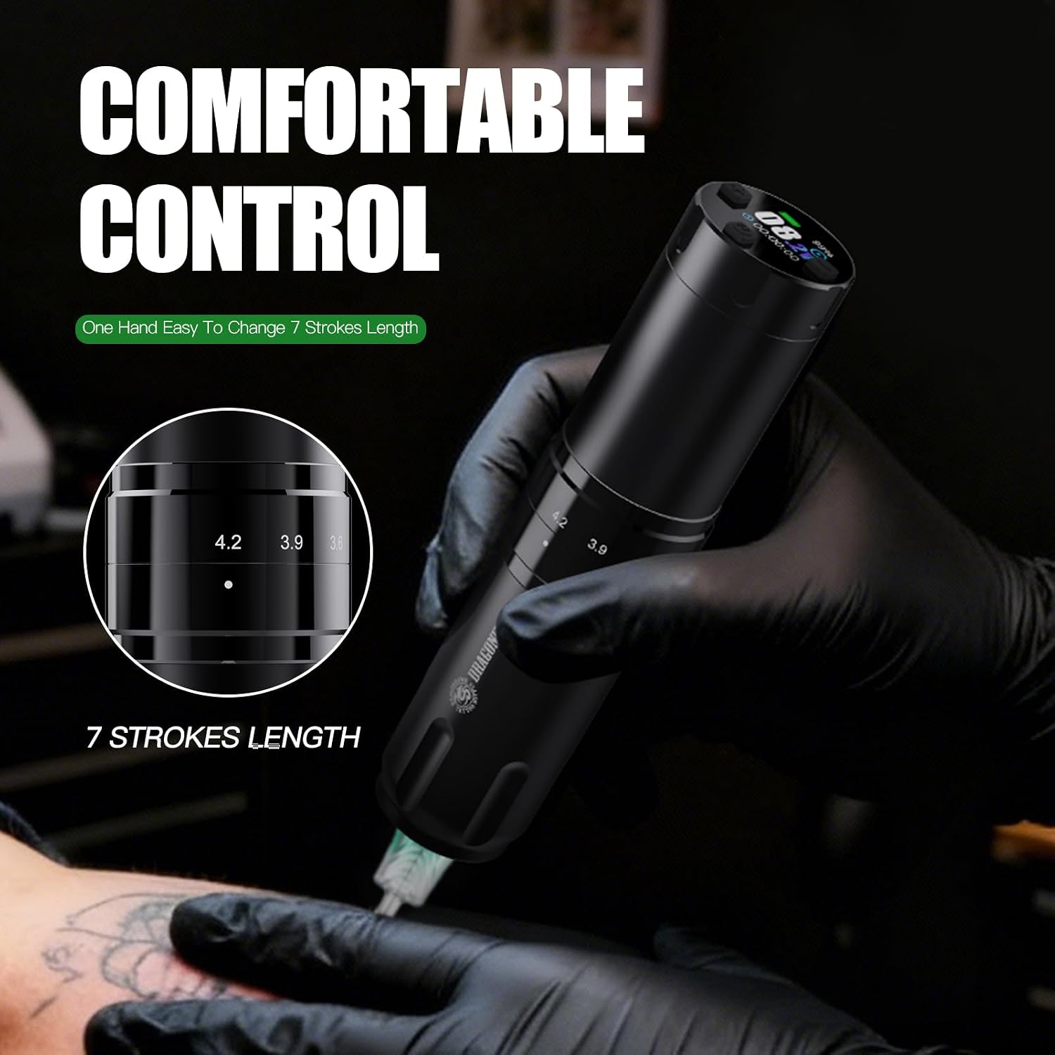 L2 Pro Wireless Tattoo Machine Kit with 7 Adjustable Stroke