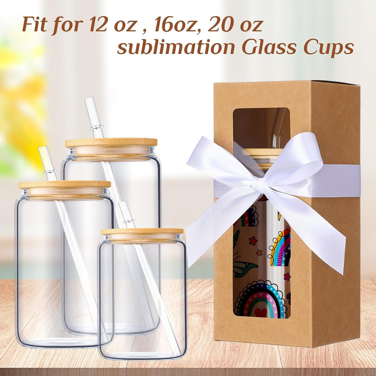 24 Pcs Tumbler Gift Box, 7.87 x 3.35 x 3.35, Brown